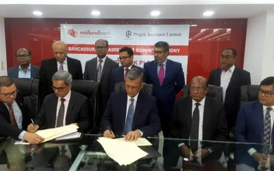প্রগতি ইন্স্যুরেন্স ও মিডল্যান্ড ব্যাংকের মধ্যে ব্যাংকাস্যুরেন্স চুক্তি স্বাক্ষর