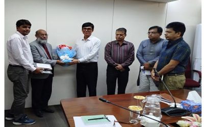 আইডিআরএ’র চেয়ারম্যানকে বিআইপিডির ফুলেল শুভেচ্ছা
