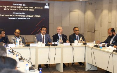 ‘ব্যবসায় বিরোধ নিষ্পত্তি ও চুক্তি প্রয়োগ কার্যক্রমের অগ্রগতি’ শীর্ষক সেমিনারে বিদেশি বিনিয়োগ আকর্ষনে ‘কমার্শিয়াল কোর্ট’ স্থাপনের আহ্বান ঢাকা চেম্বারের