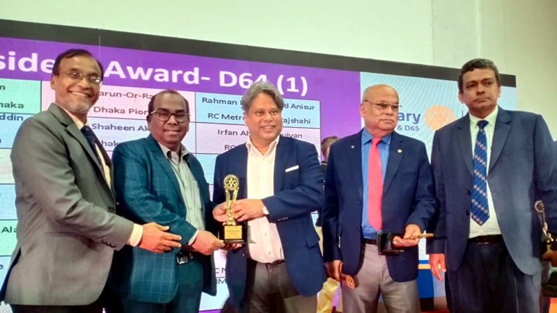 জেনিথ লাইফের সিইও এস এম নুরুজ্জামান রোটারি ক্লাবের গোল্ড প্রেসিডেন্ট